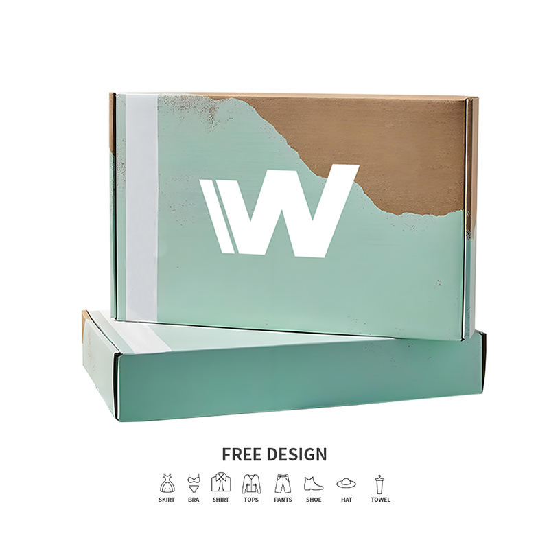 Teal Oluklu Giyim Ambalaj Kutuları
