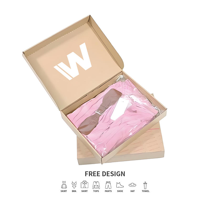 Kahverengi Basit Oluklu Giyim Ambalaj Kutuları