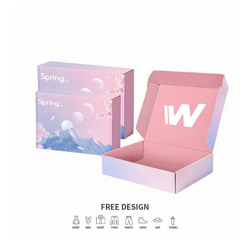 Pastel Degrade Oluklu Giyim Ambalaj Kutuları