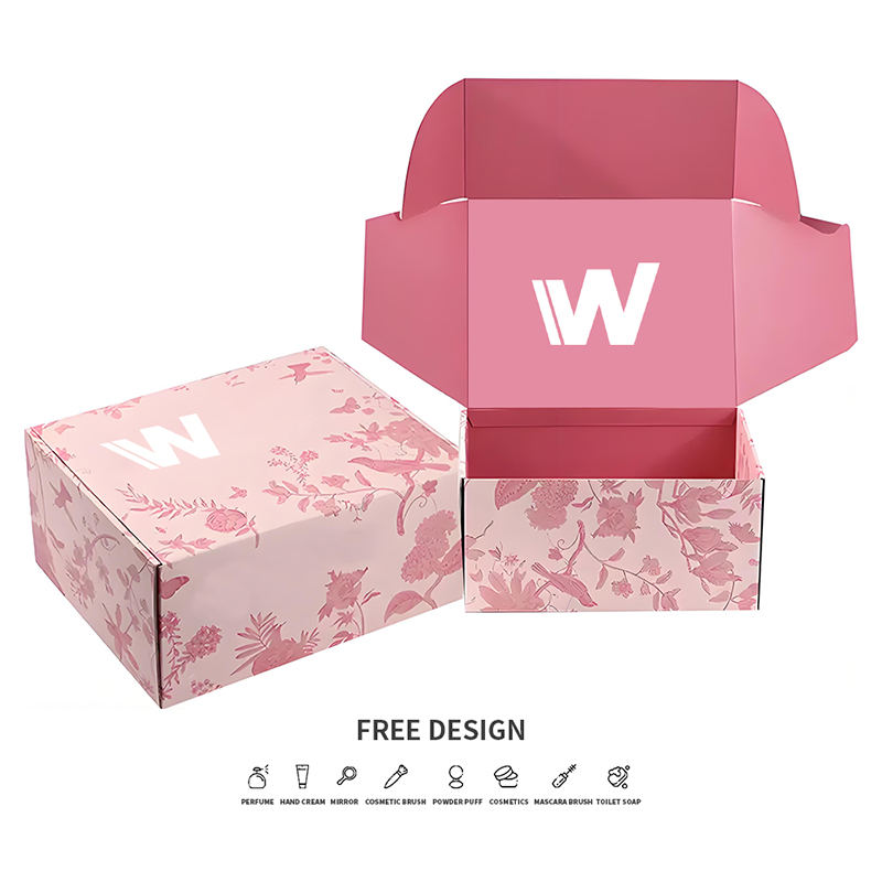 Çiçekler ve Bitkiler Oluklu Kozmetik Ambalaj Kutuları