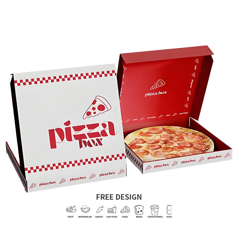 Oluklu Kontrast Renkli Paket Servis Pizza Ambalajı